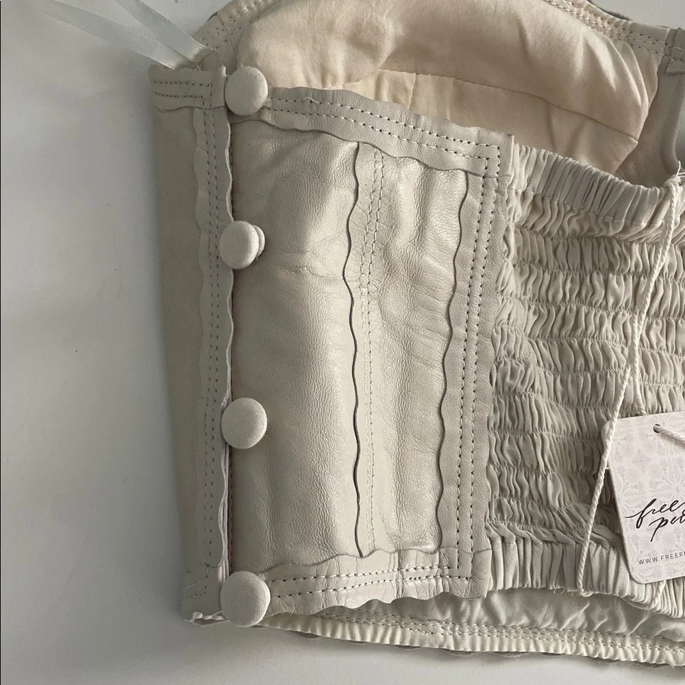 NWT Free People Women’s Ivory Mojave Moon Corset Top | Bustier-Inspired Bust - M
